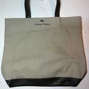 Tommy Bahama Brown Cotton Tote OS beach bag gym pool